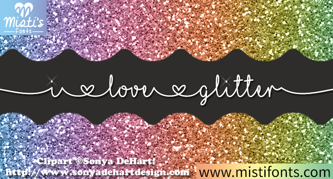 I Love Glitter Font for Makers and Shop Owners