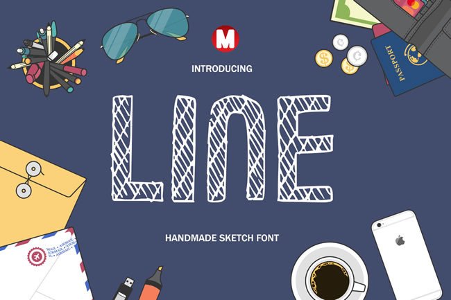 Line: A Handmade Sketch Font for Editorial Design